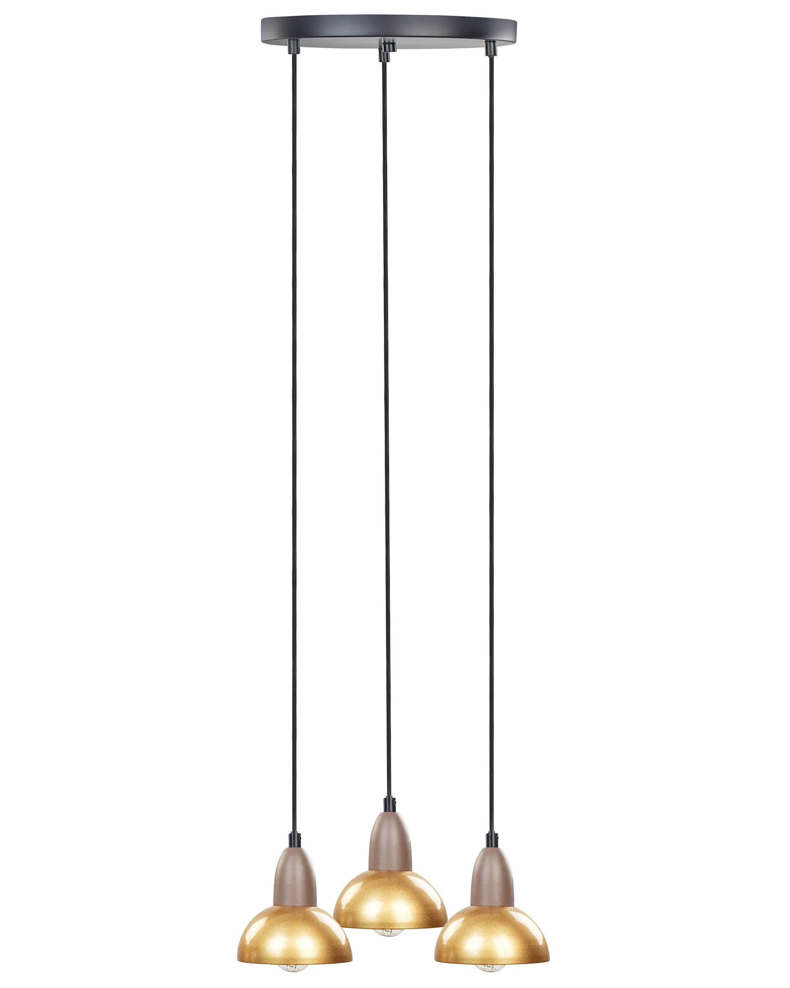 Lampa wisząca 3-punktowa metalowa mosiężny kolor