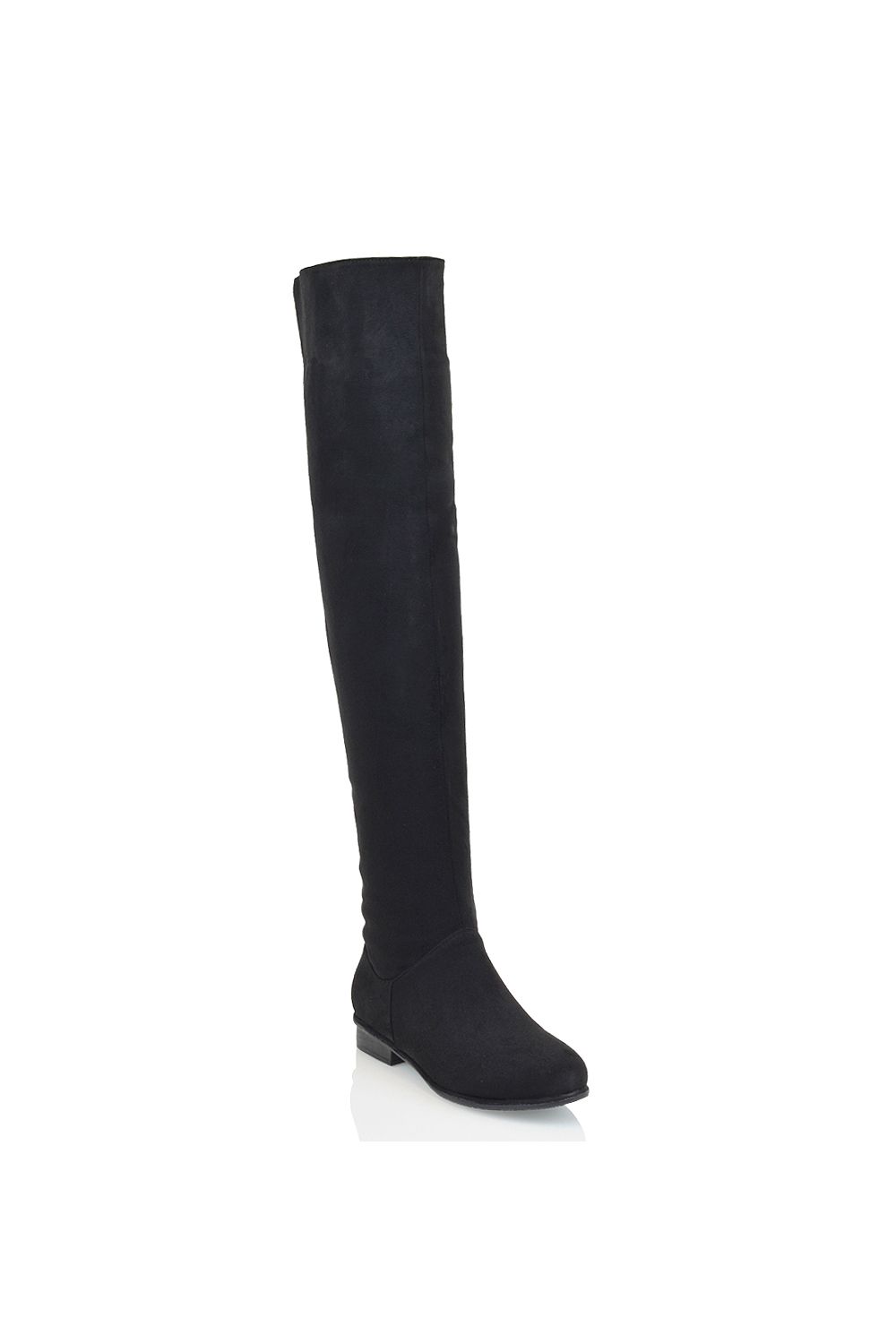 XY London Ivy' Flat Low Block Heel Over The Knee Boots