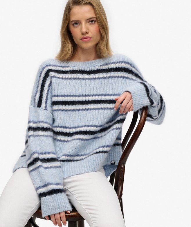 Slouchy Brushed Stripe Knit Jumper
