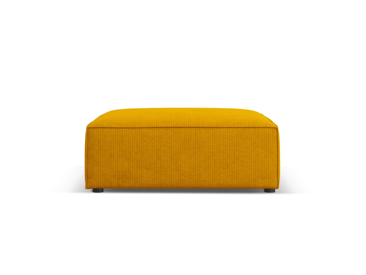 Cosmopolitan Design Poef Arendal chenille met ribbeleffect, mosterd - 80x102x40cm