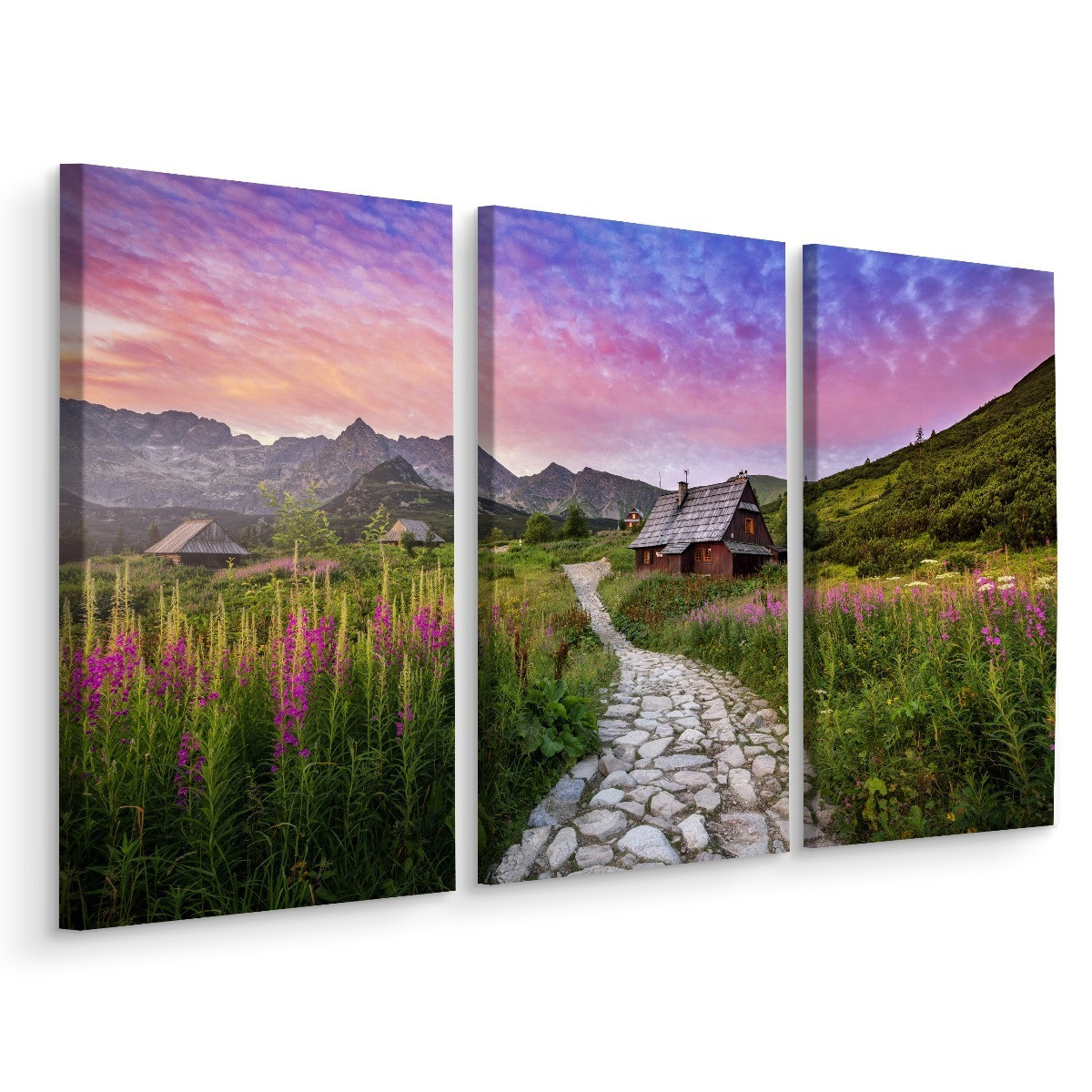 Obraz Tryptyk Do Salonu TATRY Hala Gąsienicowa 60x40cm
