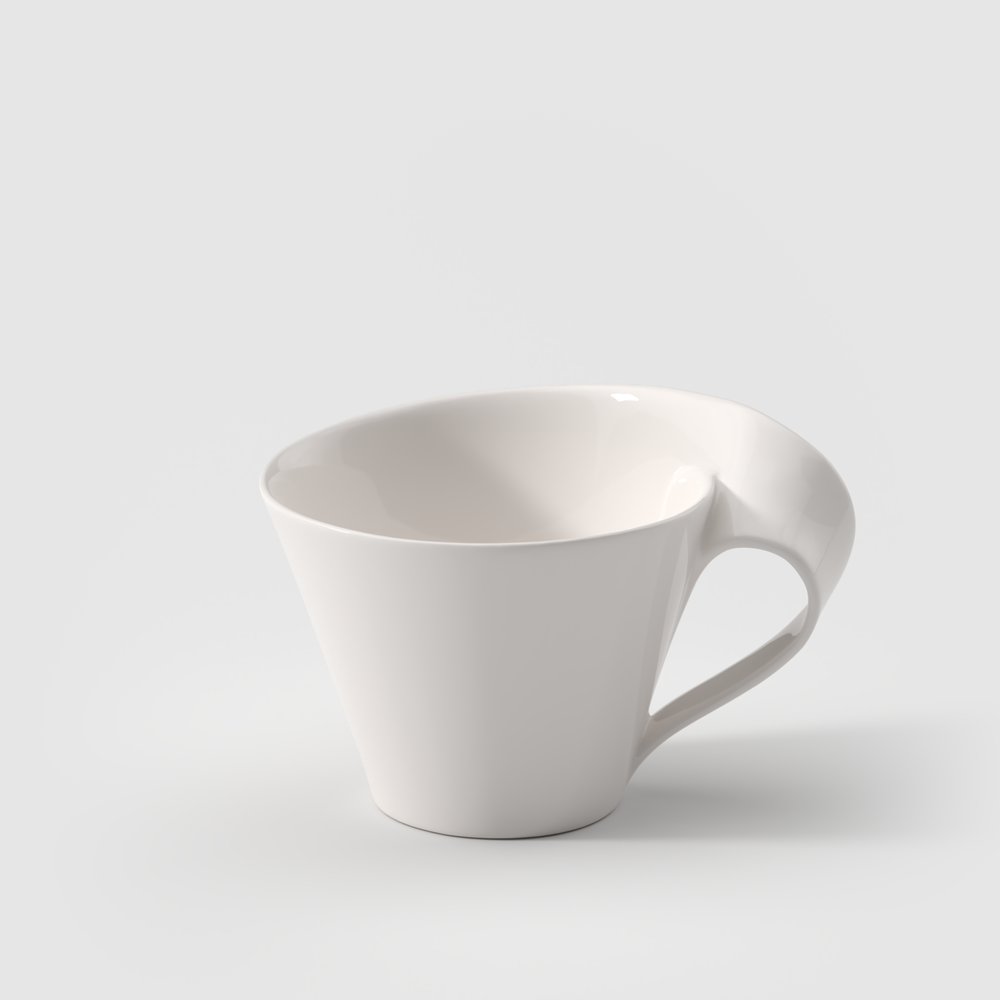 NewWave Cappuccino cup - White, 8.8 oz, Premium Porcelain