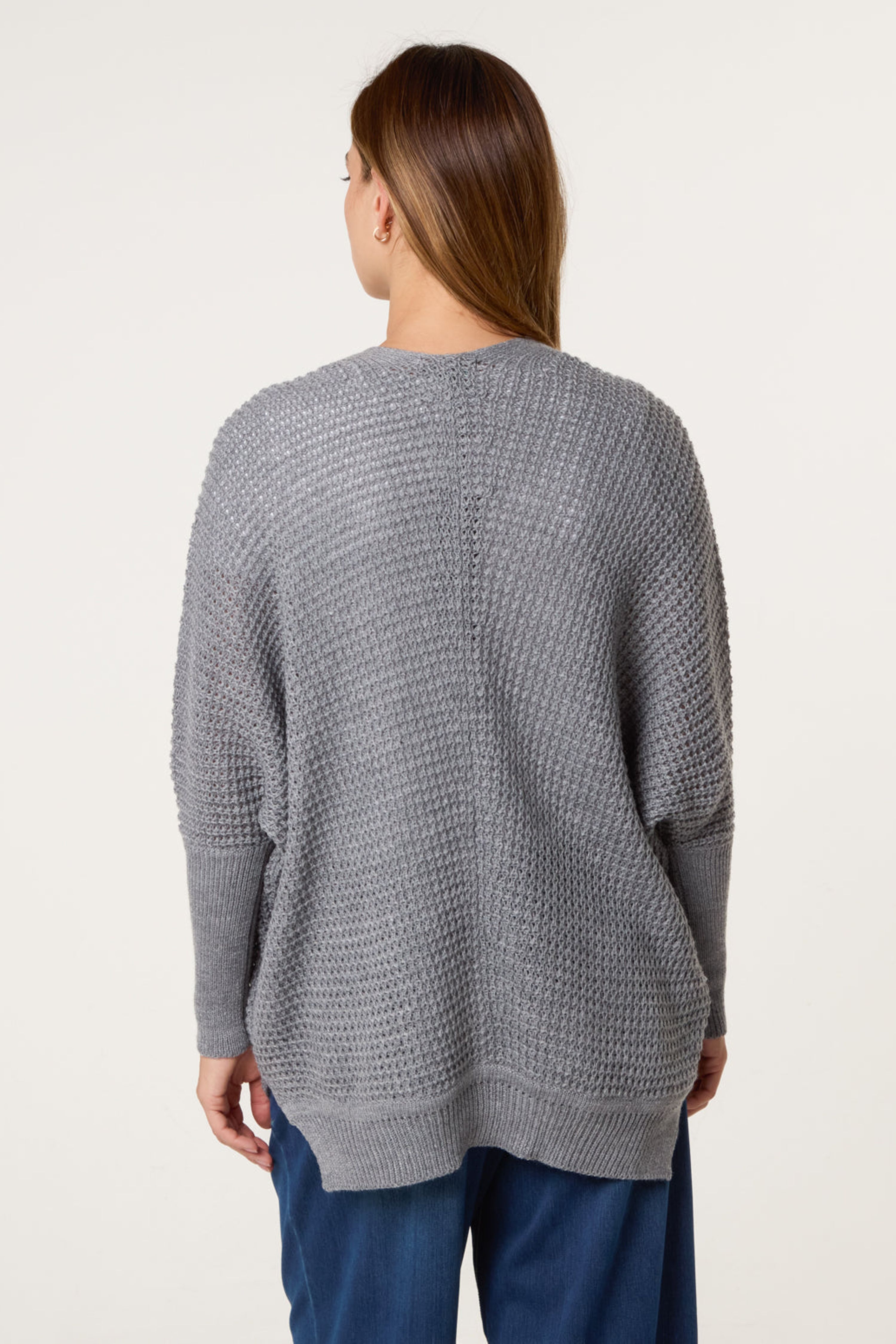 Blue Vanilla Grey Textured Cardigan