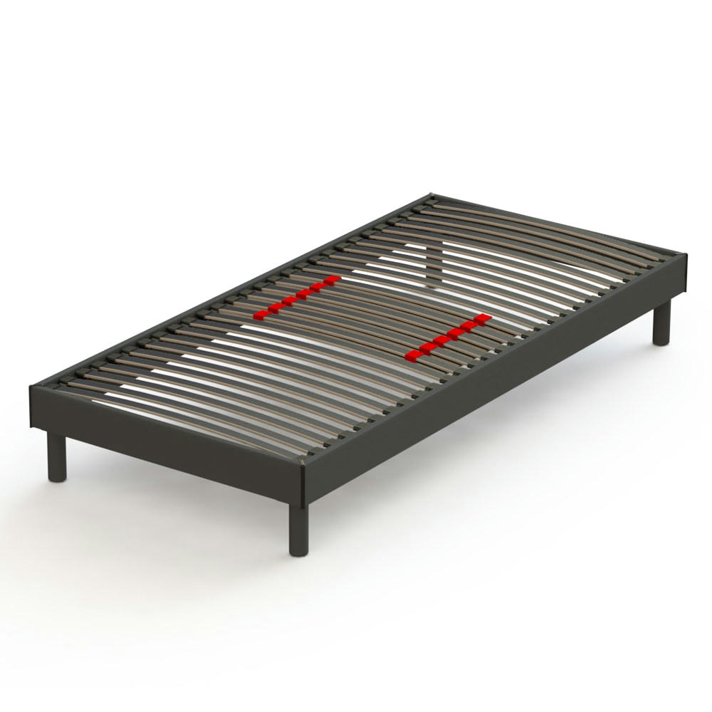 PRODIGE - Sommier avec curseurs réglables – Gris Anthracite 90x190 cm