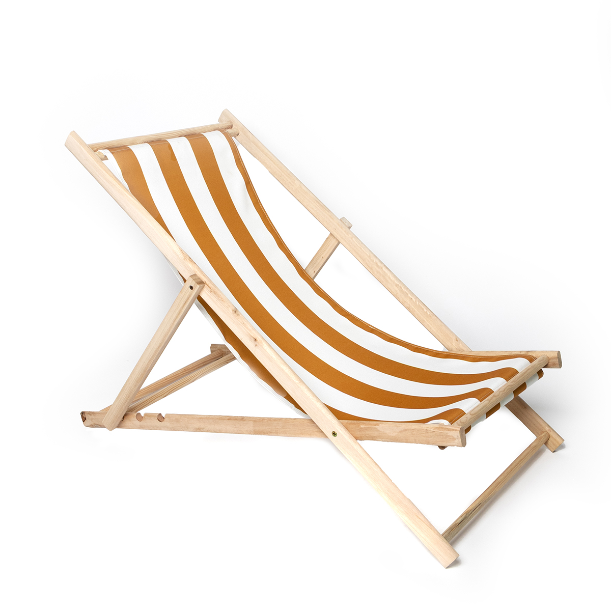 Espreguiçadeira riscas branco e amarelo