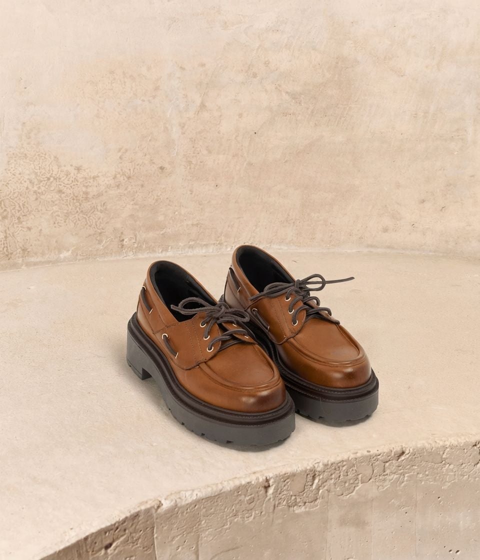 Chaussures bateau cognac Lorena