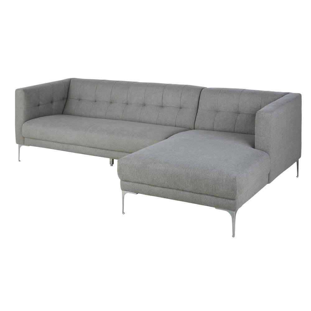 Galager - Canapé d'angle droit 4/5 places gris