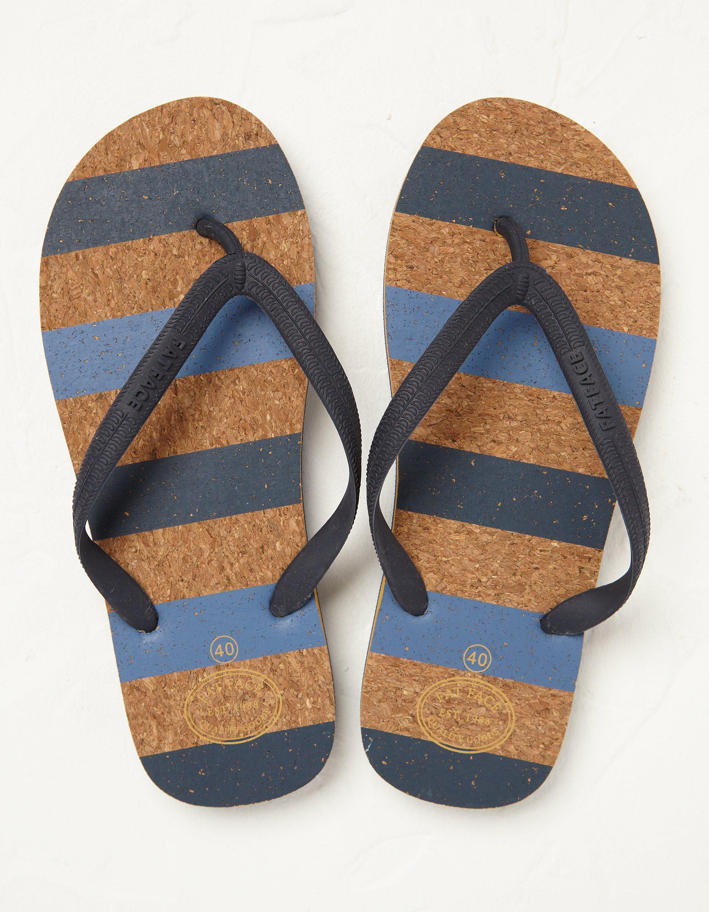 Cork Stripe Flip Flops
