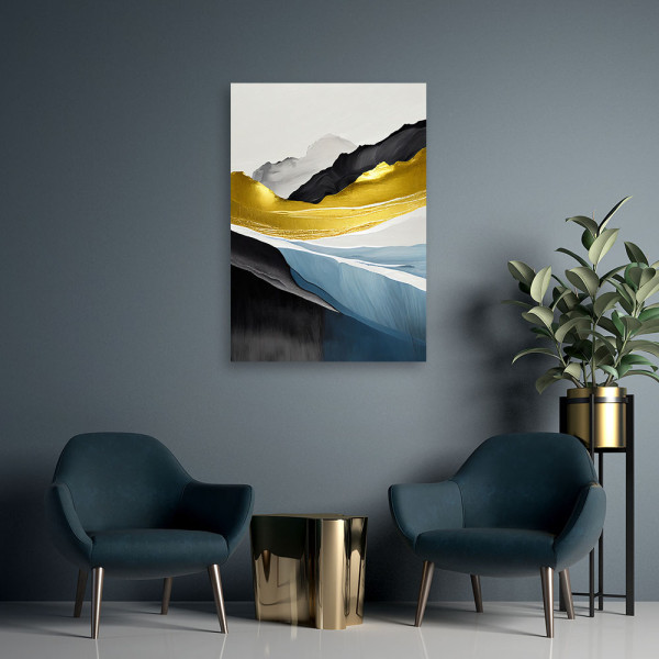 Feeby Obraz, Abstrakcja góry złoty 40x60