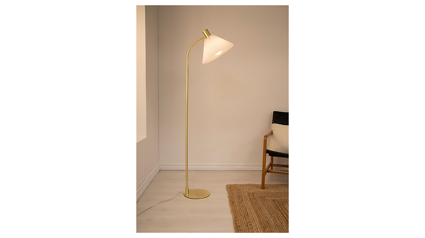 Lampa podłogowa Mira metalowa złota