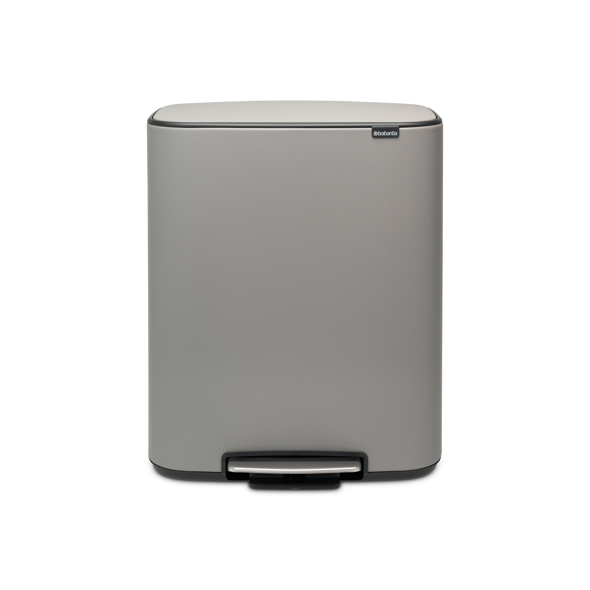 Brabantia Bo Pedaalemmer, met 2 binnenemmers, 2 x 30 liter - Mineral Concrete Grey