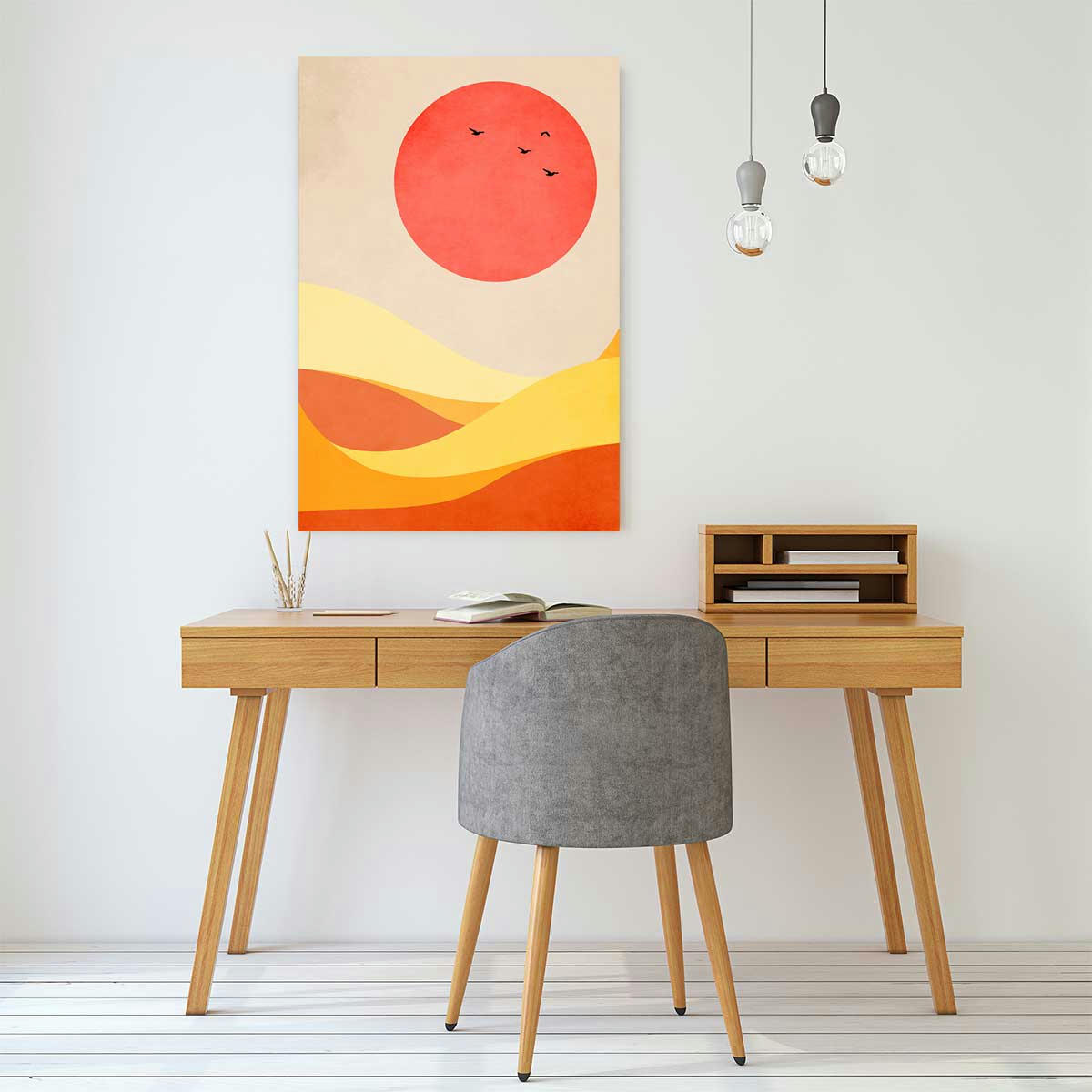 - Tableau scandinave Vague harmonieuse imprimé sur toile 80x120cm