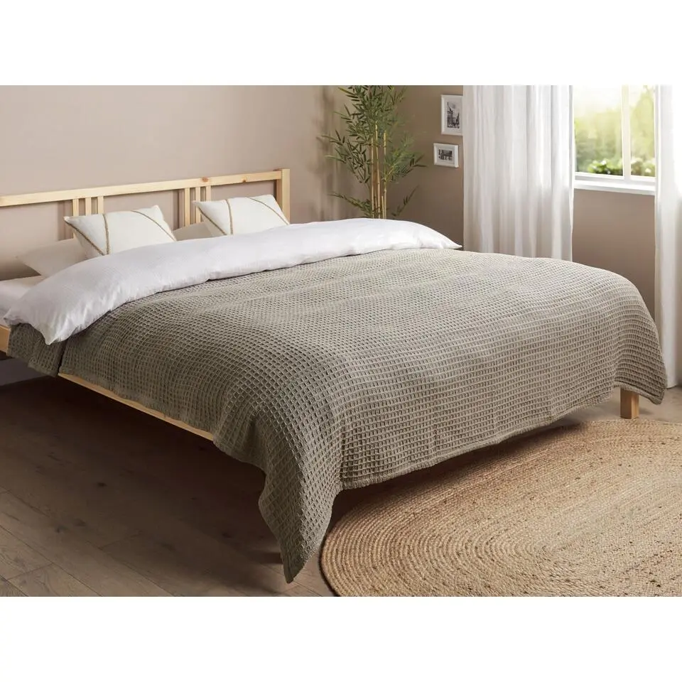 CHAGYL - Bedsprei - Taupe - 200 x 220 cm - Katoen