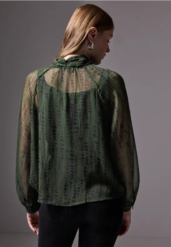 Chiffon-Bluse mit Schleife