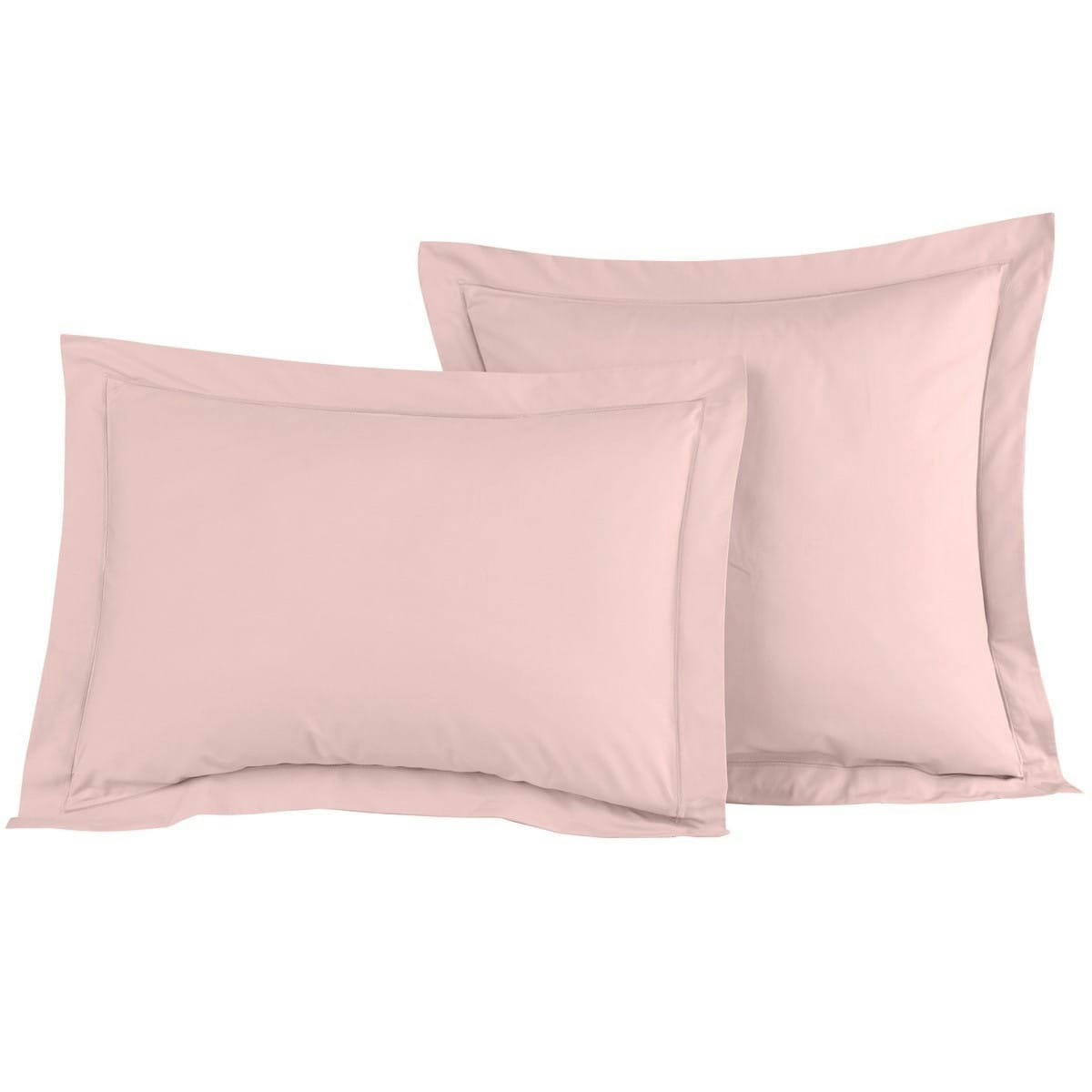 SOFT PERCALE - Lot de 2 taies d'oreiller en percale de coton poudre 50x70 cm