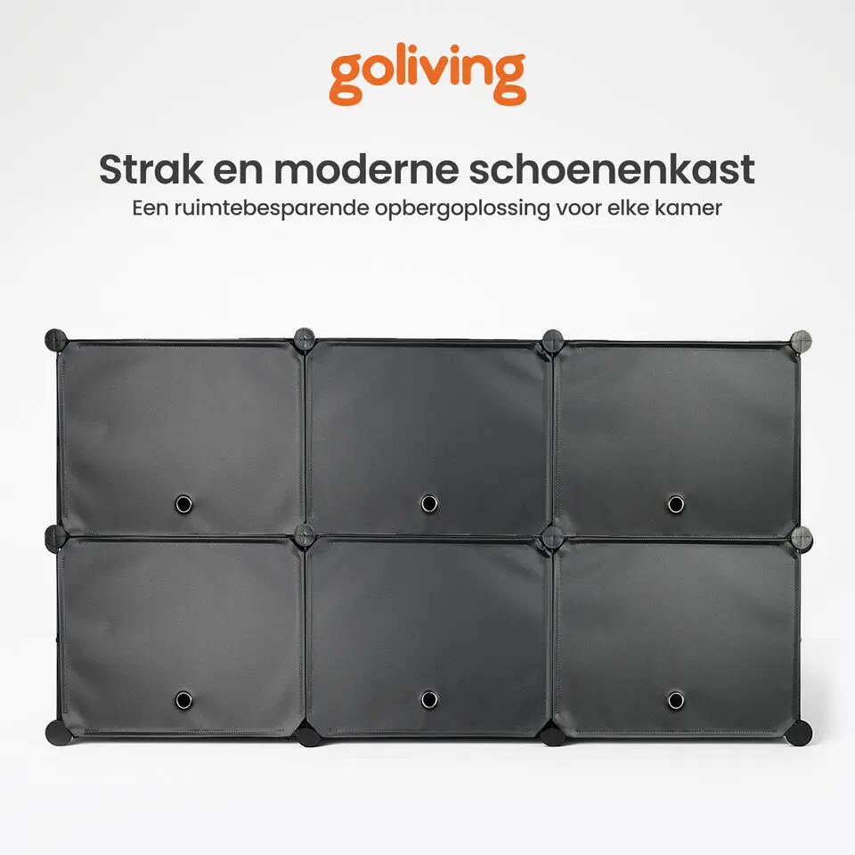 Goliving Opvouwbare Opbergkast - 24 Paar - 92 x 82 cm - Schoenenkast - Zwart