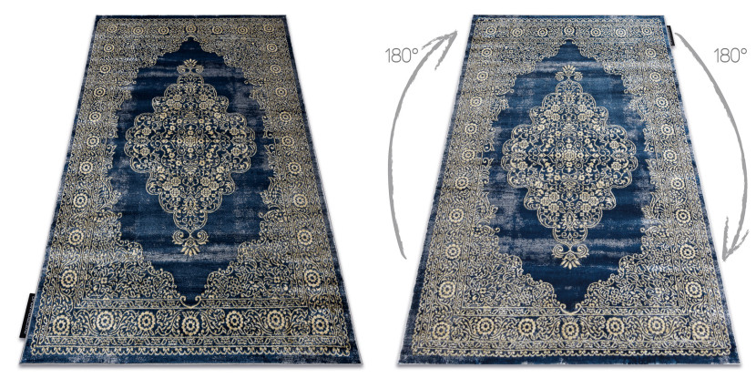 Dywan DE LUXE nowoczesny 474 Ornament - Strukturalny granatowy 120x170 cm