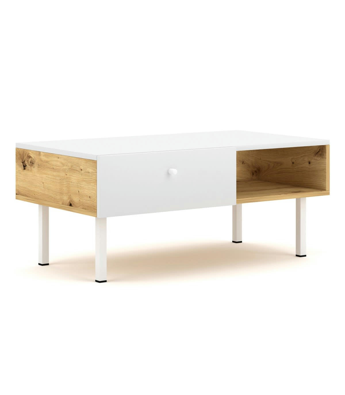 TULIA - Table basse 1 tiroir 1 niche L90 cm