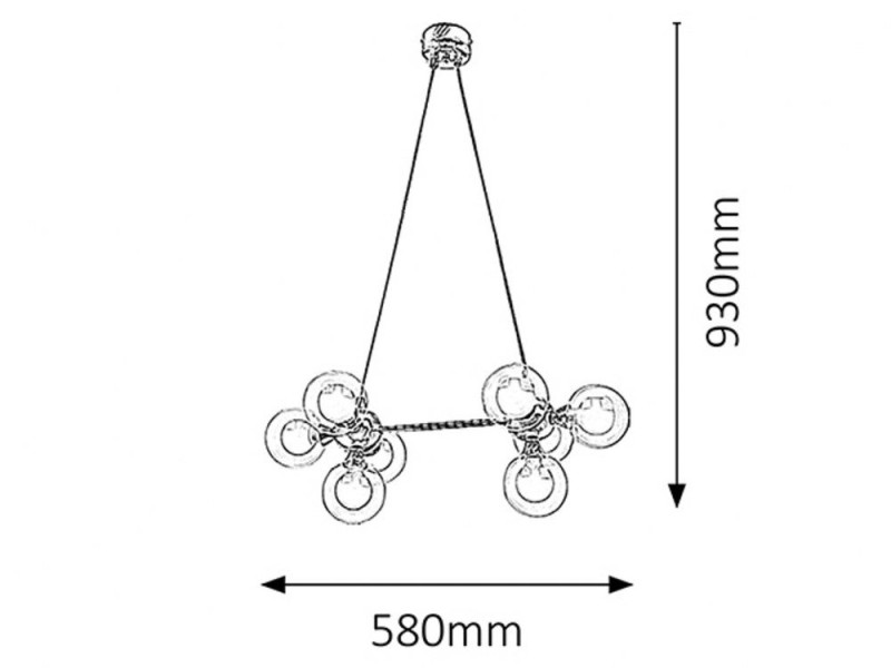 Lampa wisząca chromowana biała Briella 8xG9x15W wym: 93x58x9 cm Rabalux