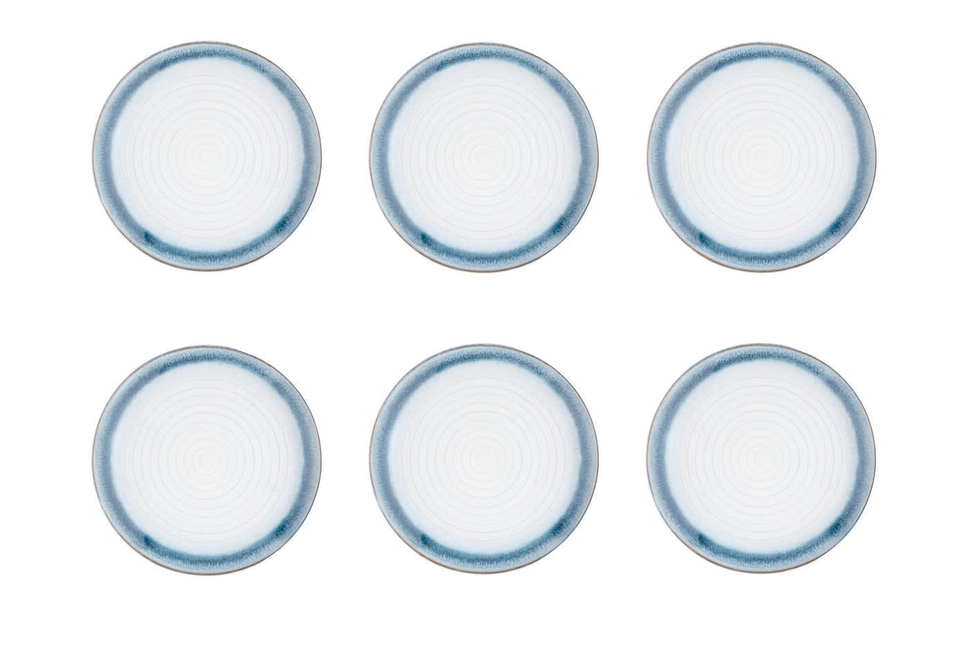 COSMOS - Lot de 6 assiettes à dessert en grès bleu D21,5