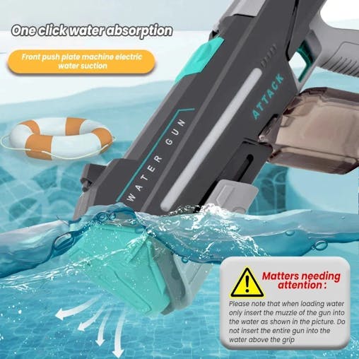 NNEOBA Large Capacity Electric Water Gun with LED Lights