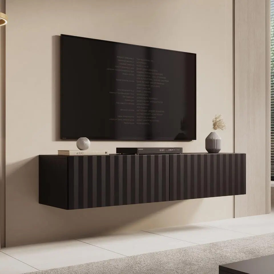 Meubella - TV-Meubel Angelina - Zwart - 154 cm