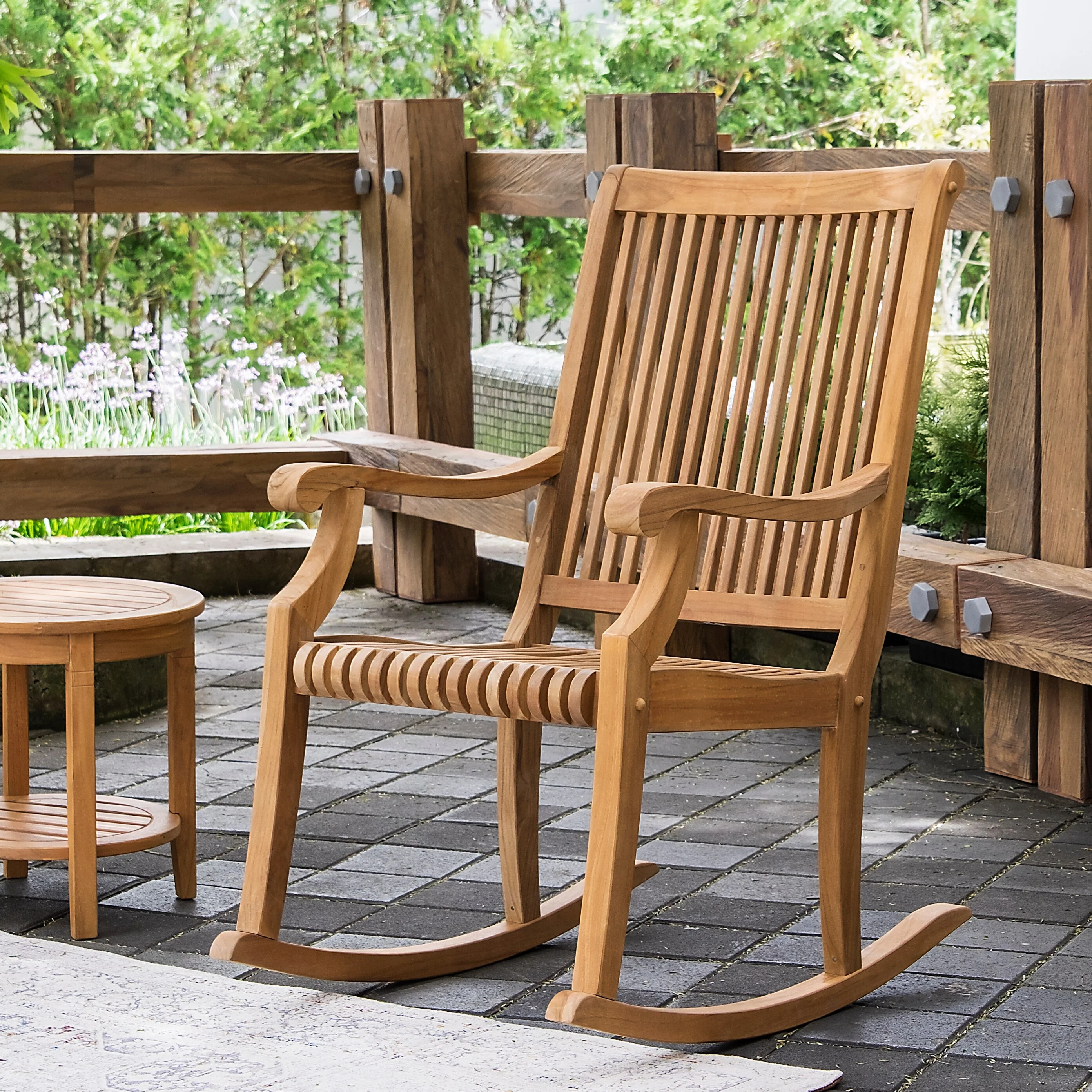 Cambridge Casual Chara 3-piece Teak Outdoor Rocking Chair Chat Set
