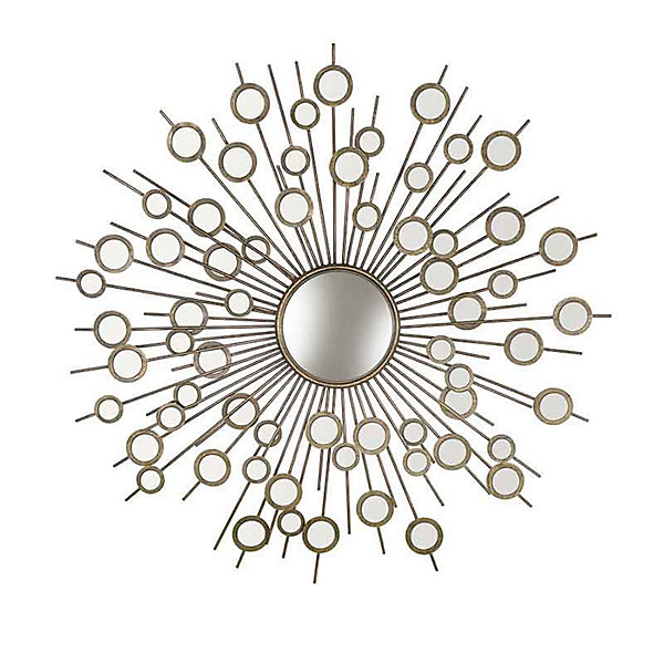 Miroir multifacette métal doré 114cm