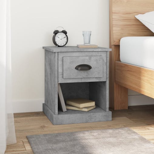 NNEVL Bedside Cabinet Concrete Grey 39x39x47.5 cm Engineered Wood
