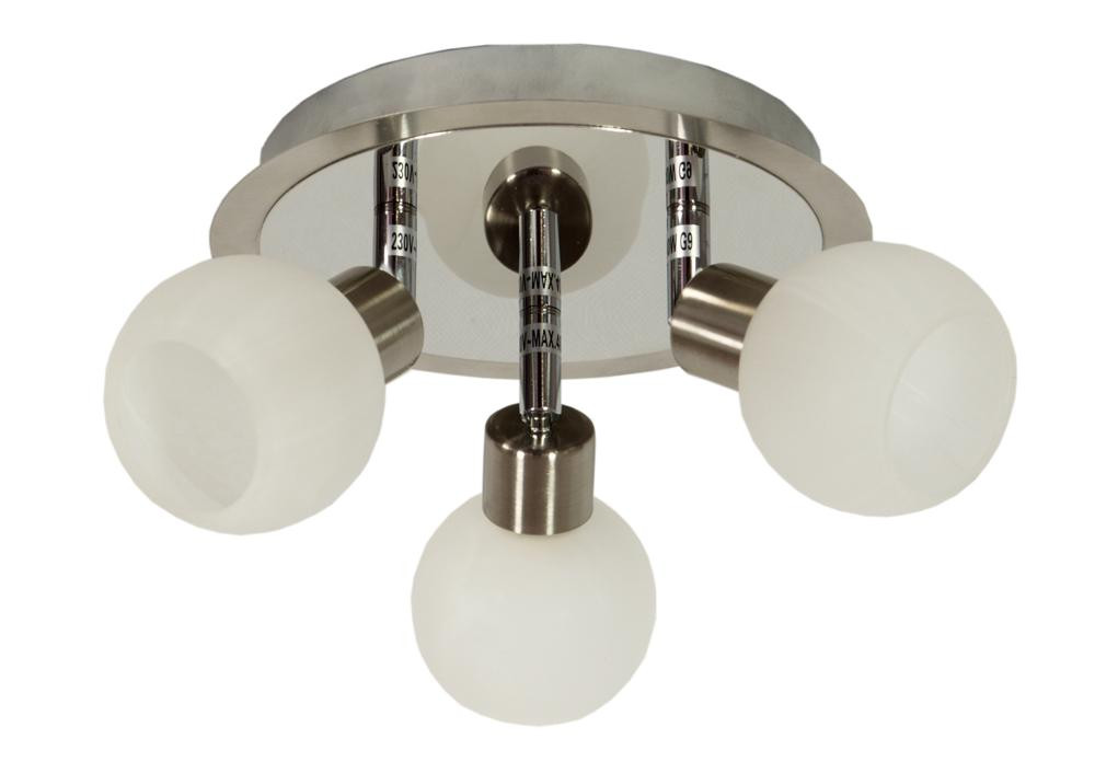 Lampa sufitowa srebrno-biała ALABASTER 3xG9x40W wym: 16x30x30 cm Candellux