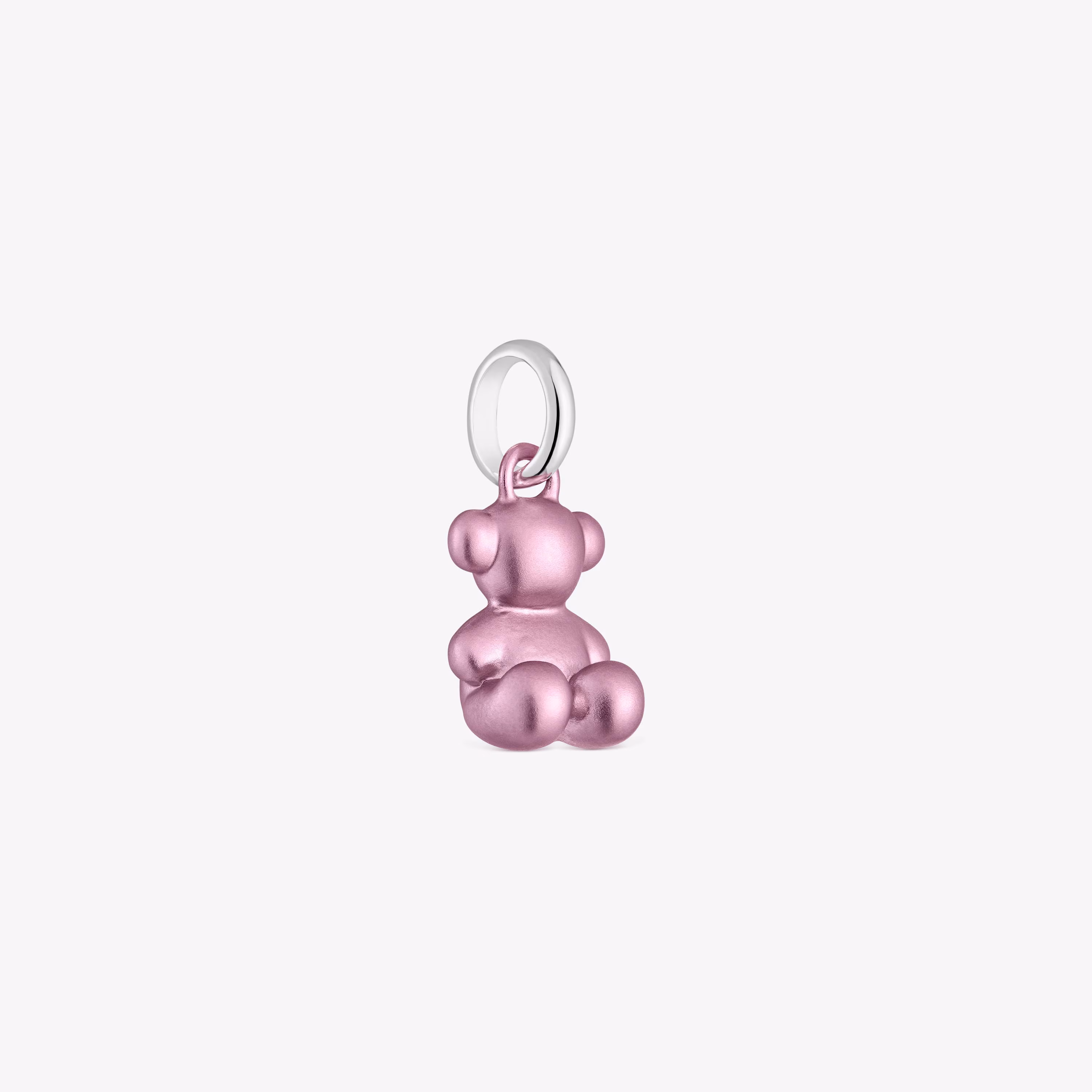 Colgante oso pequeño de acero en color rosa claro Bold Bear