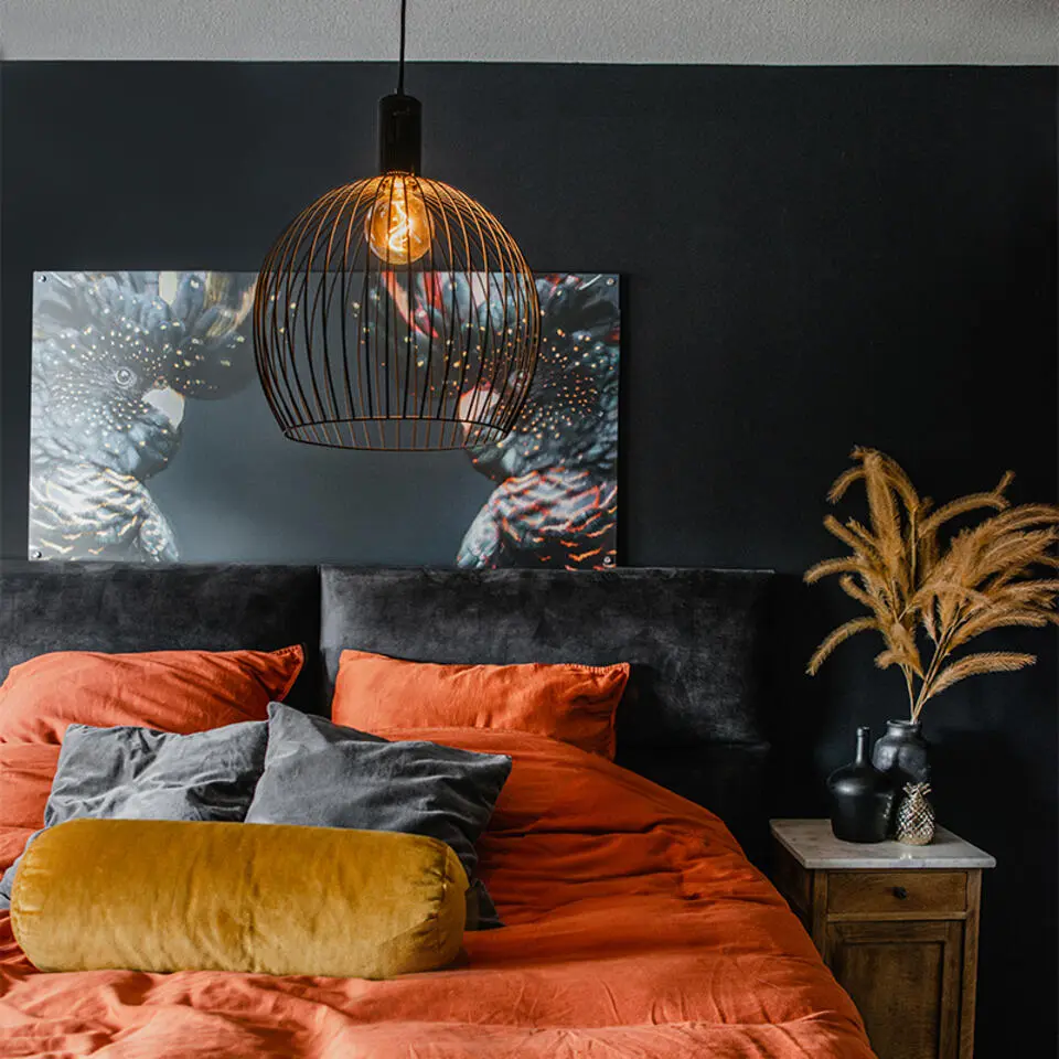 Qazqa hanglamp wire zwart e27