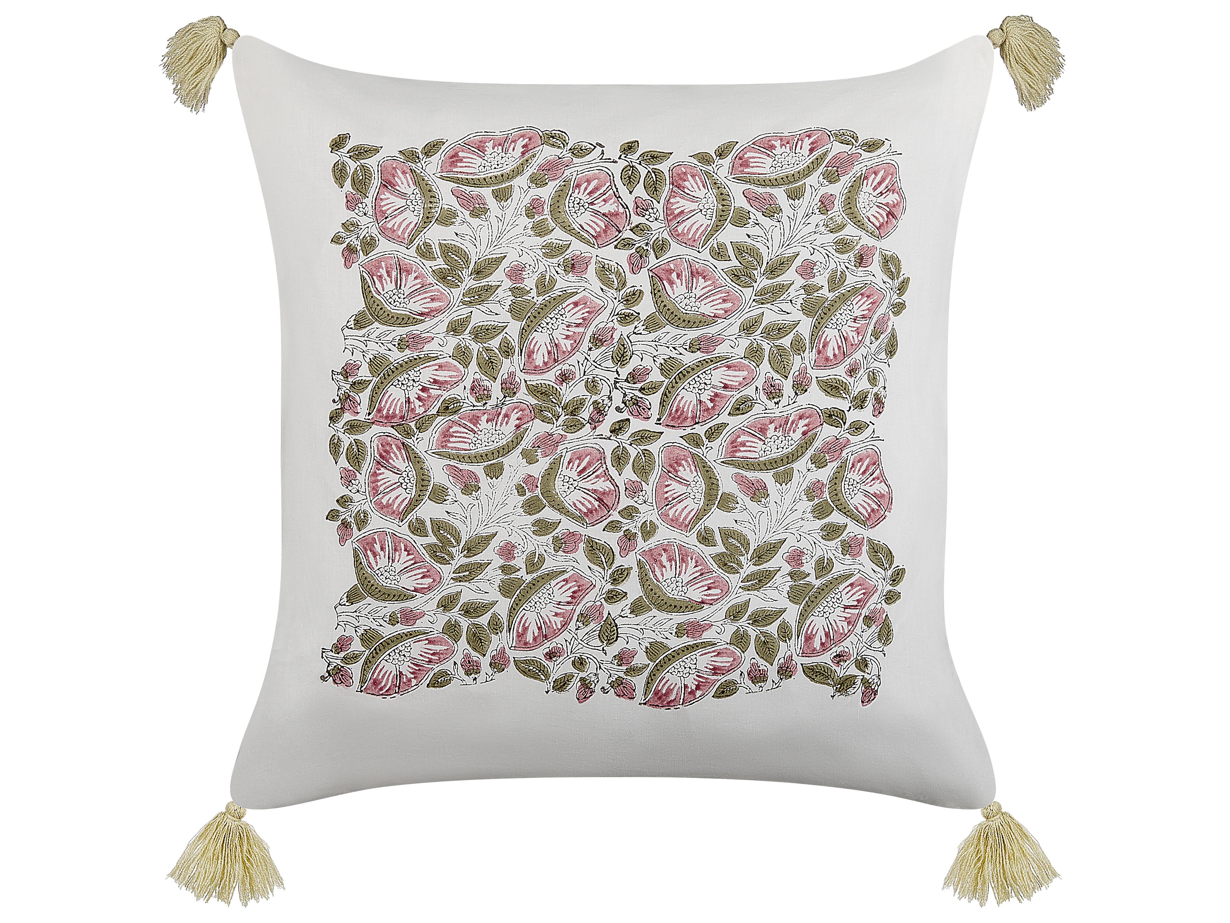 Throw Cushion CARISSA Cotton 45 x 45 cm Multicolour Floral Pattern