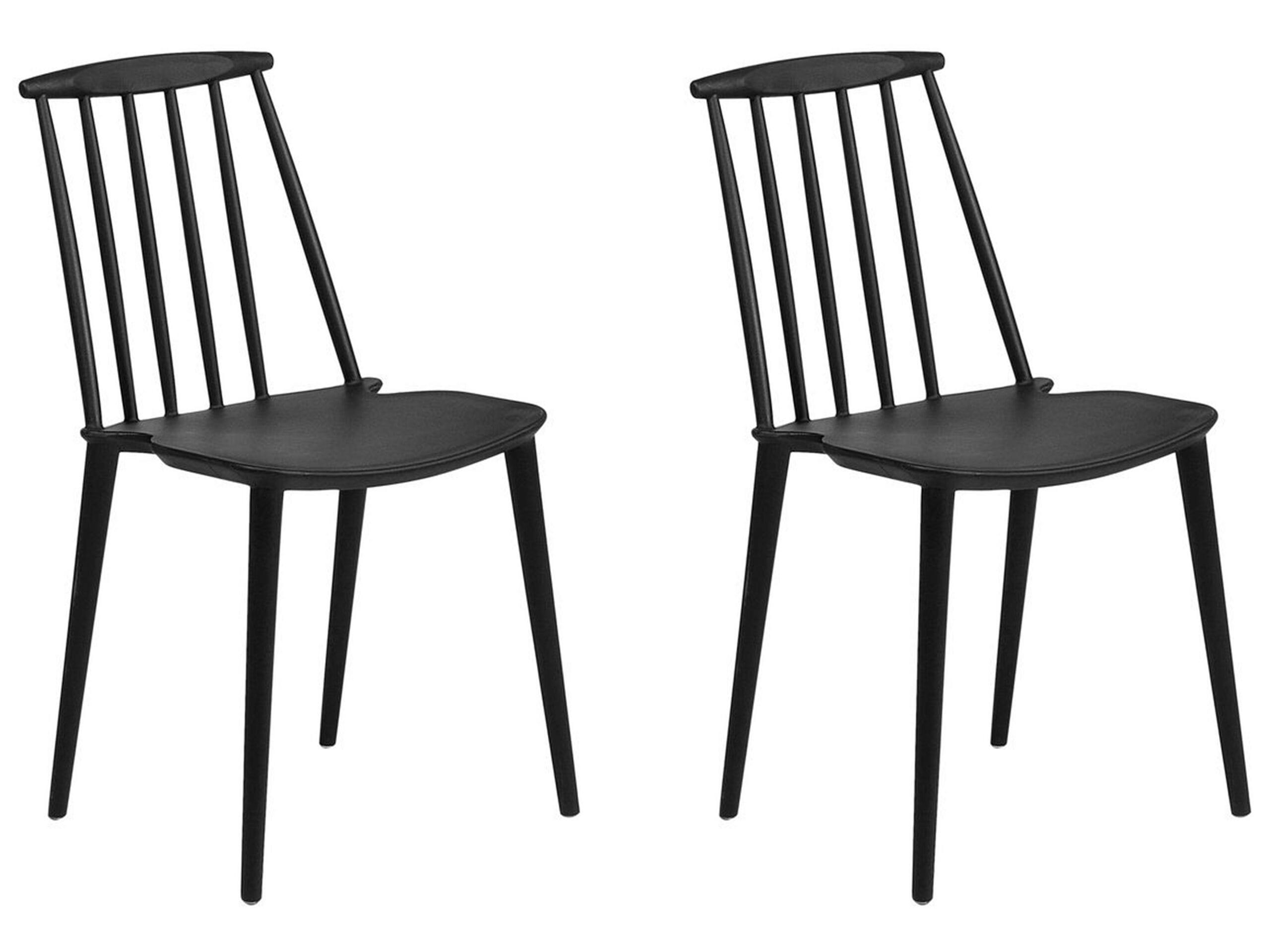 VENTNOR - Lot de 2 chaises noires