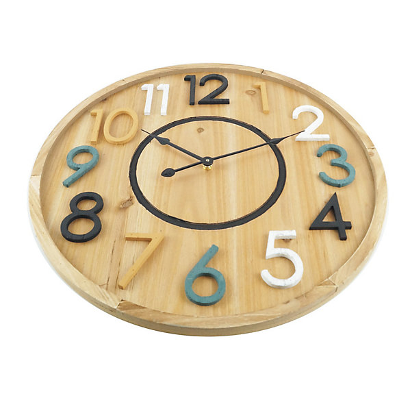 Horloge Murale En Bois Suspendues Design, MDF, Ronde, Décoration Intérieure 50 cm