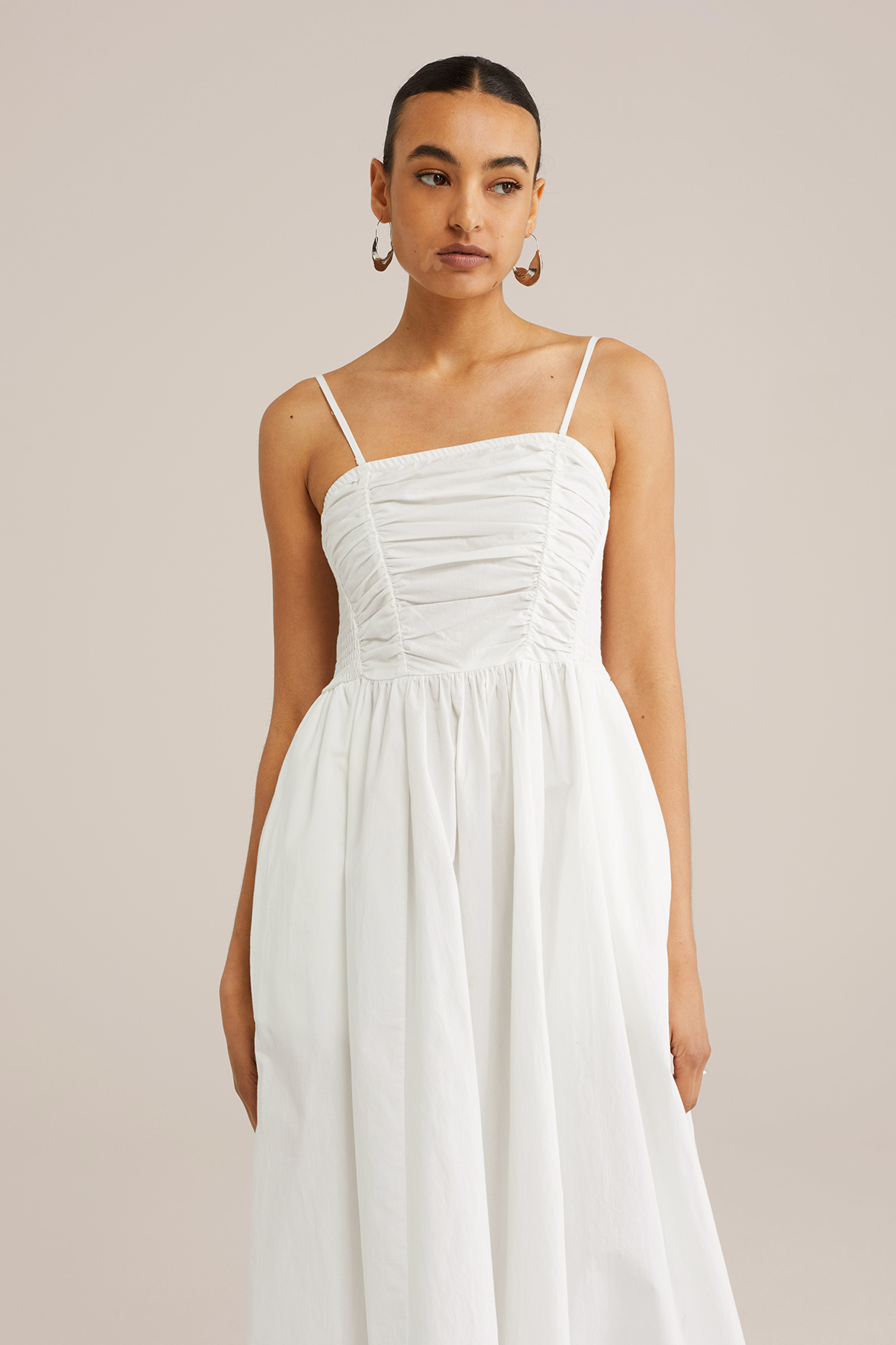 Dames Midi jurk met plooidetail