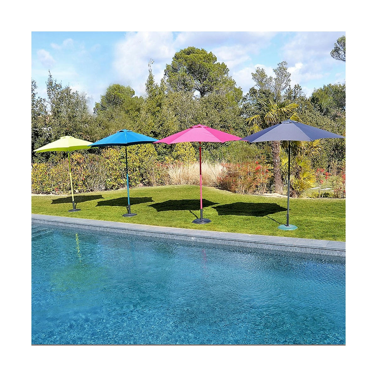 - Parasol rond inclinable D2.4M Bleu