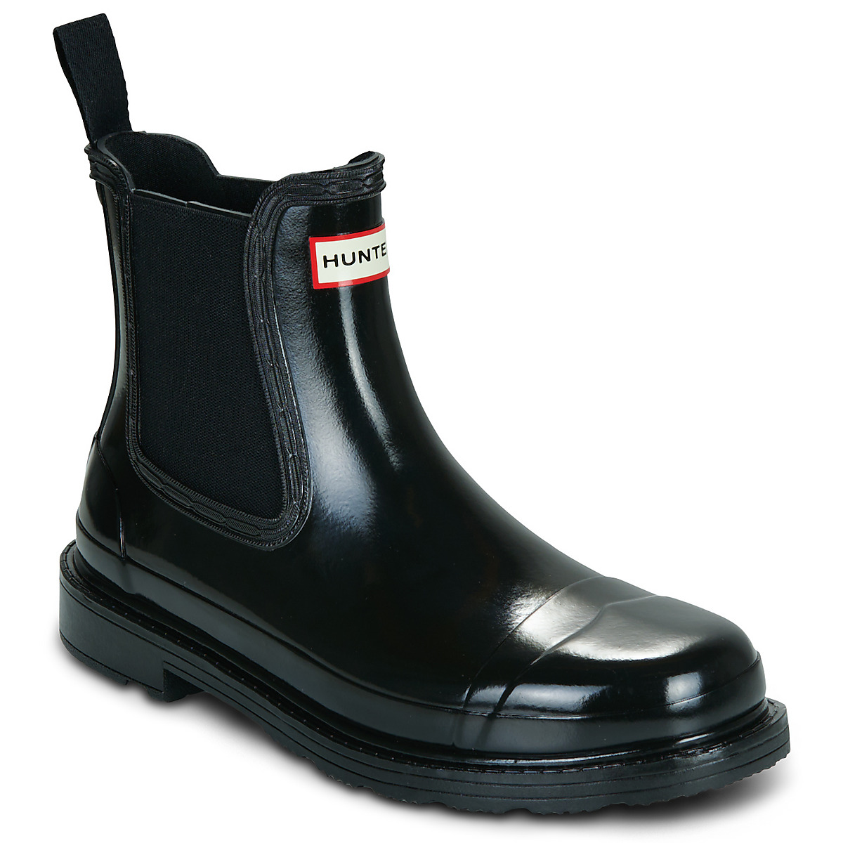 Hunter - CHELSEA COMMANDO GLOSS BOOT - Black
