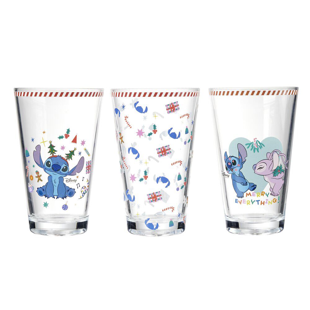 Verre haut x3 Disney Stitch No&euml;l 300ml
