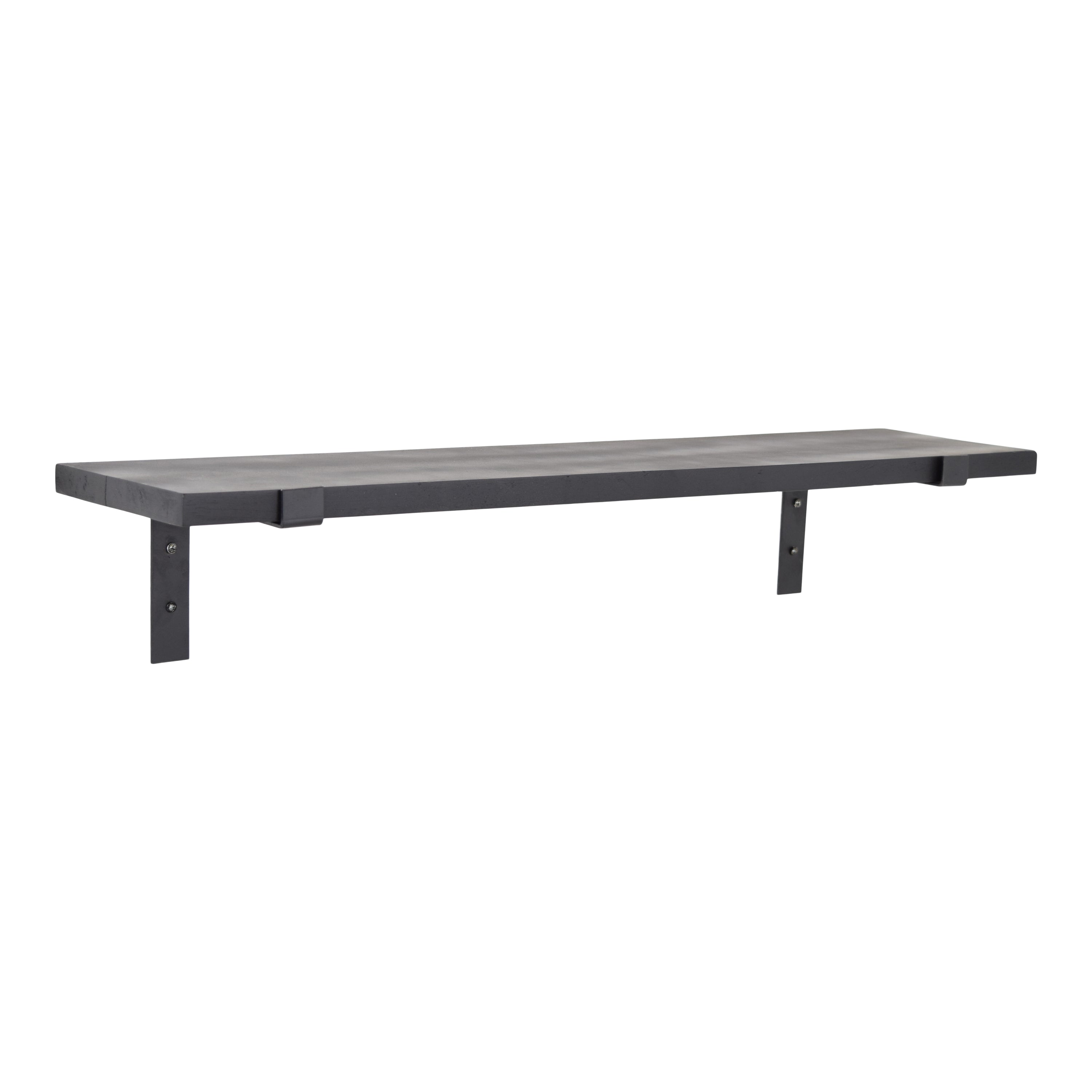 LOFT42 Wally Wandplank Zwart Mangohout - Industrieel - 70x16x1,6