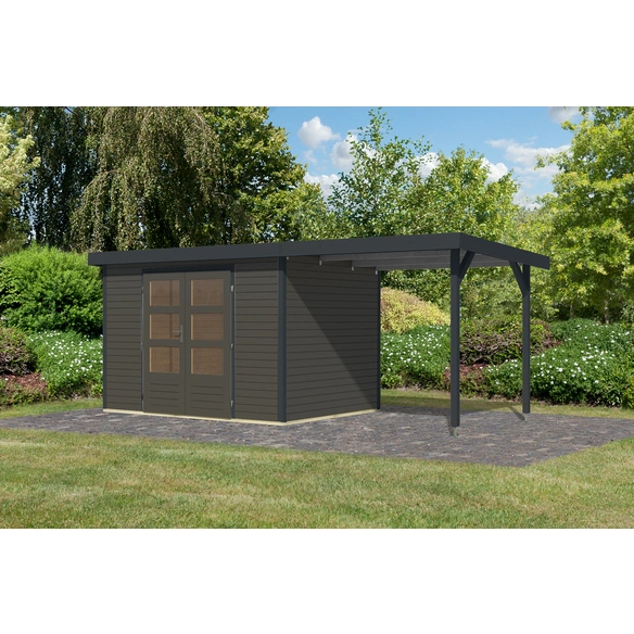 Gartenhaus »Osterby 4 B«, BxHxT: 538,5 x 209 x 213 cm (Außenmaße inkl. Dachüberstand), Wandstärke 19 mm
