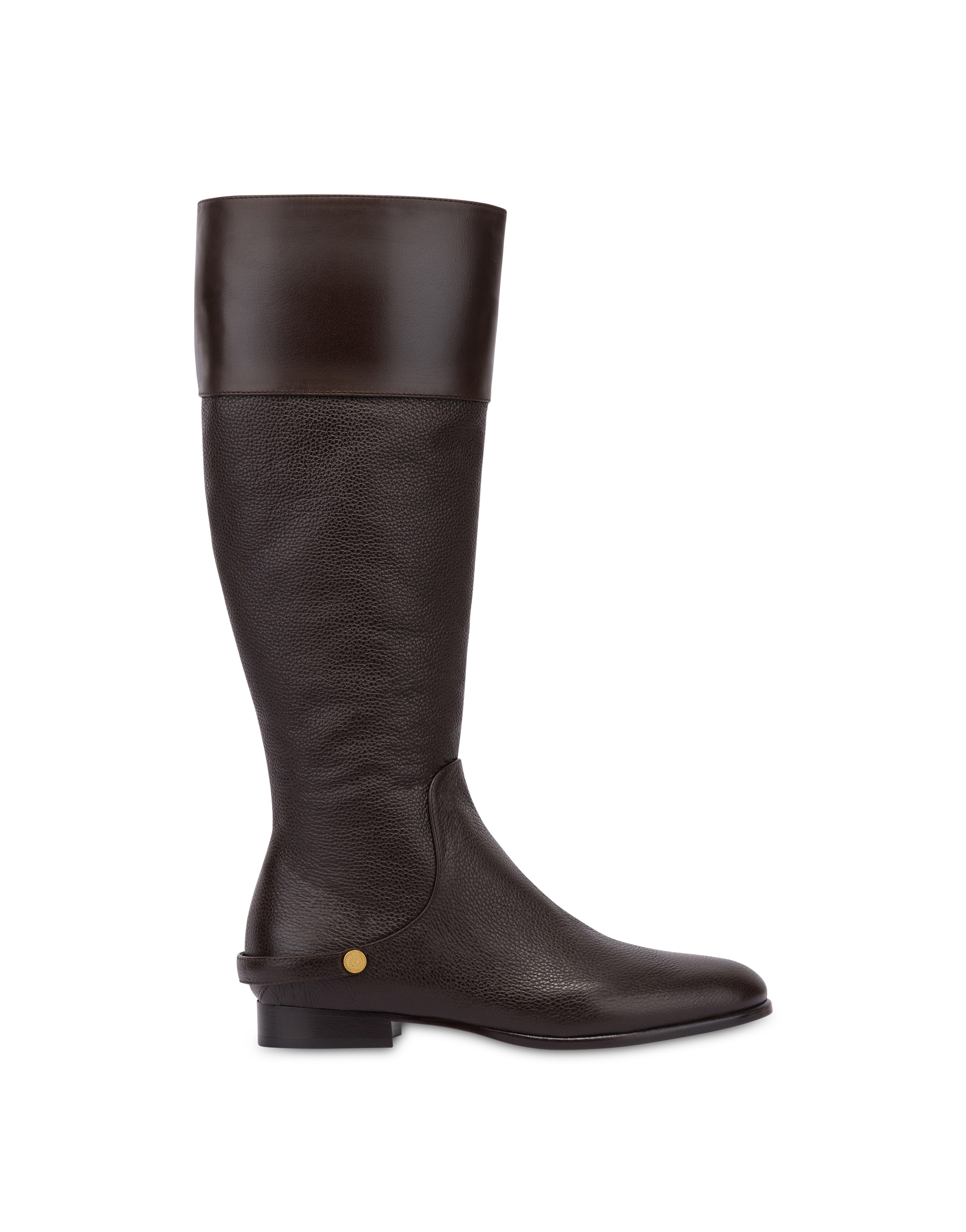Stivale Jockey Flat In Vitello Bottalato T.moro/t.moro