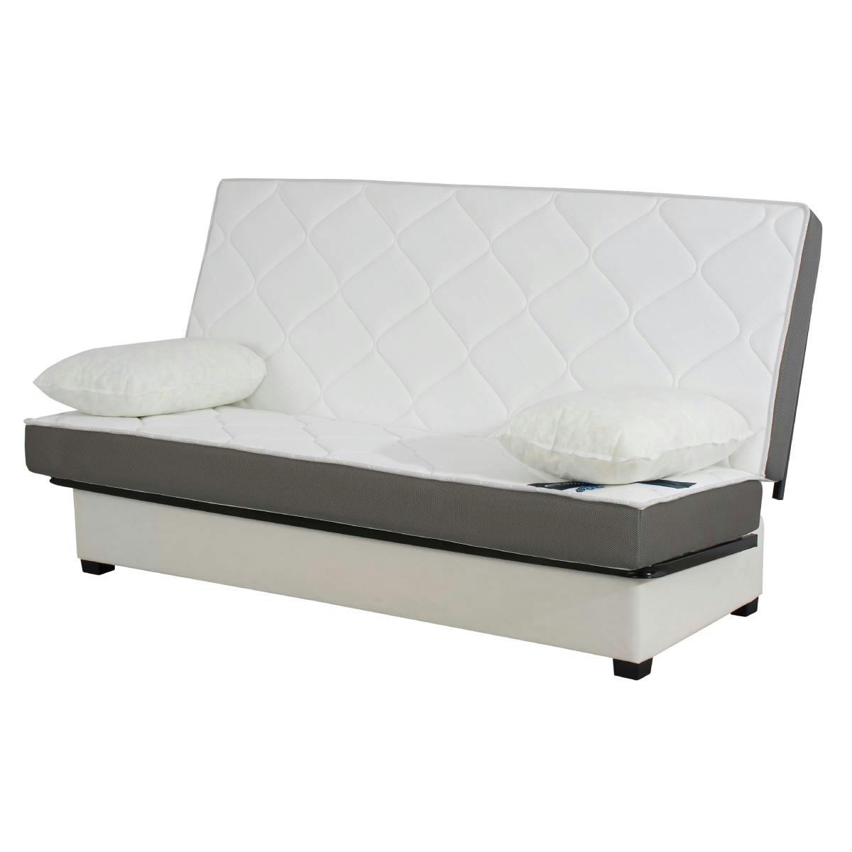 Houston - Banquette CC HOUSTON 130x190, matelas Simmons, coton noir