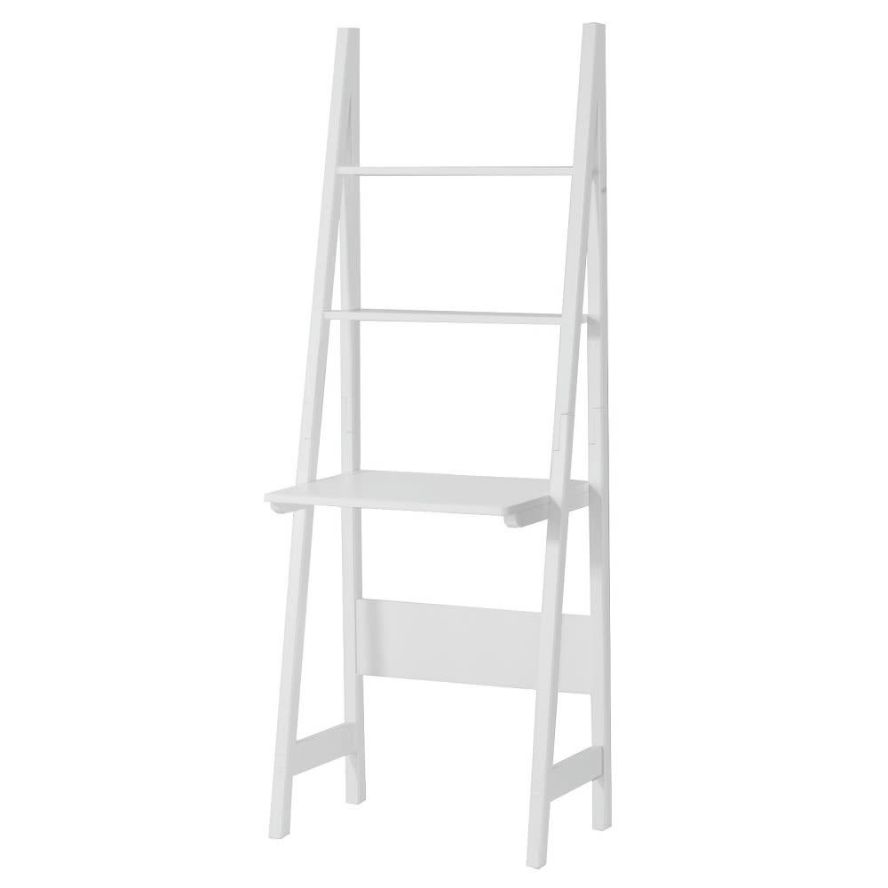 - Table bureau avec 2 tablettes et 1 plan de travail effect bois blanc