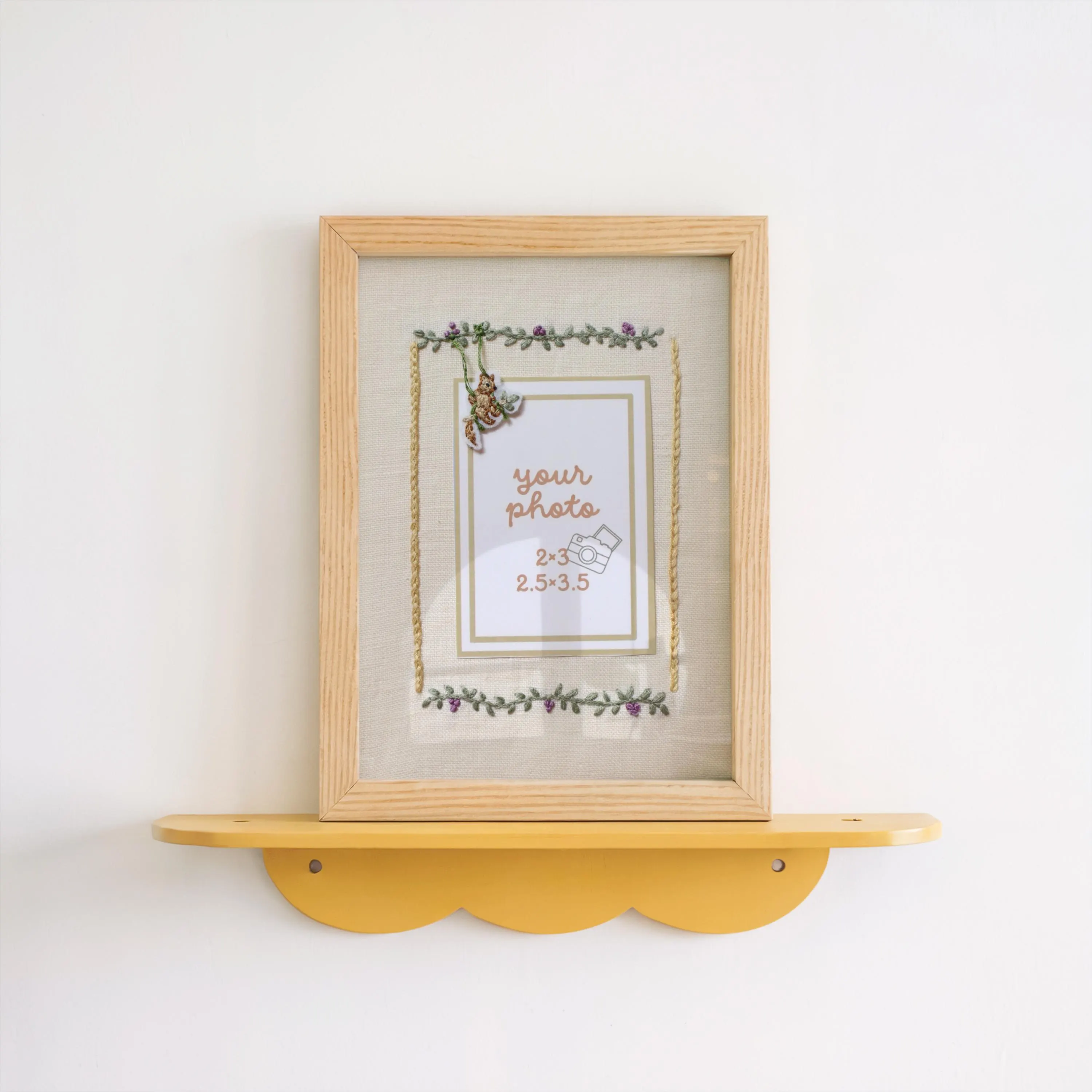 Embroidered wallet photo Frame Insert | 5x7 Embroidery Photo Mat | Keepsake Display 2.5x3.5/2x3 photo