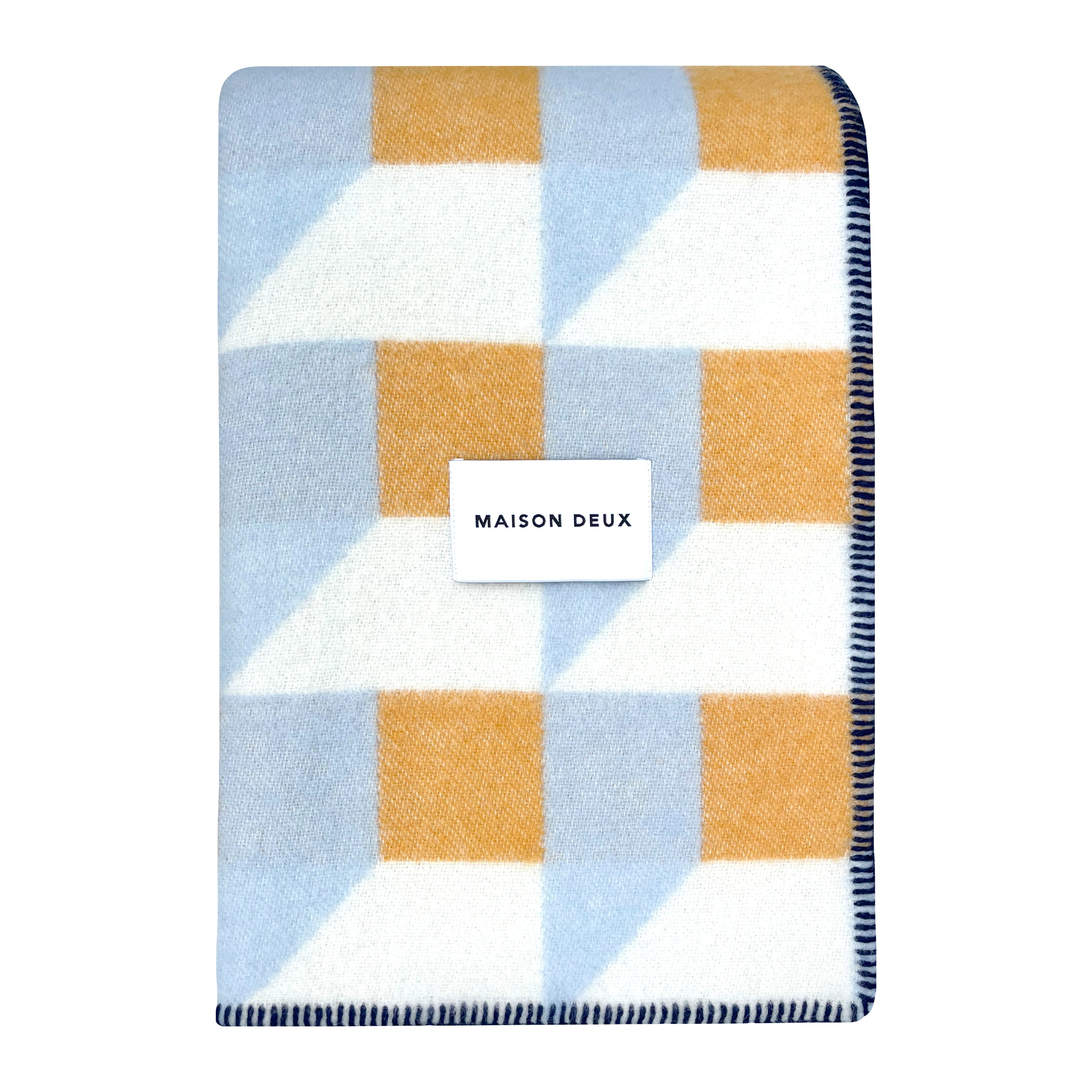 Maison Deux Cubics Plaid - Blauw Honing