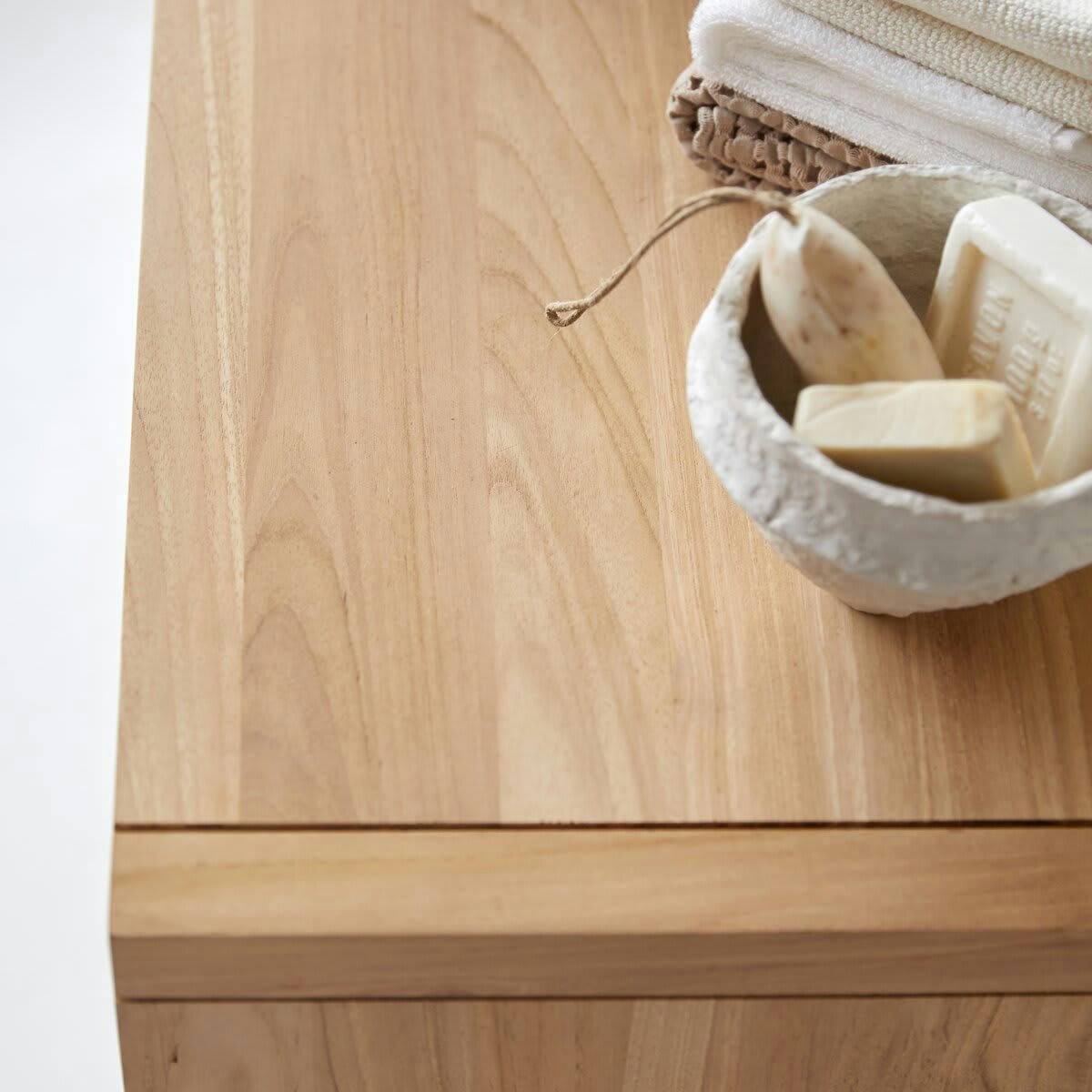 JONÀK - Meuble sous vasque en teck massif 95 cm