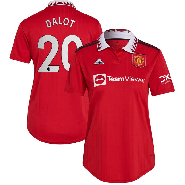 Diogo Dalot Manchester United adidas Women's 2022/23 Home Replica Player Jersey - Red
