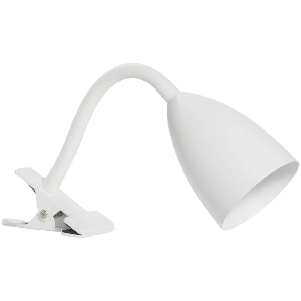Bureau-klemlamp knijper - wit metaal - E14 - 35x&Oslash;9 cm