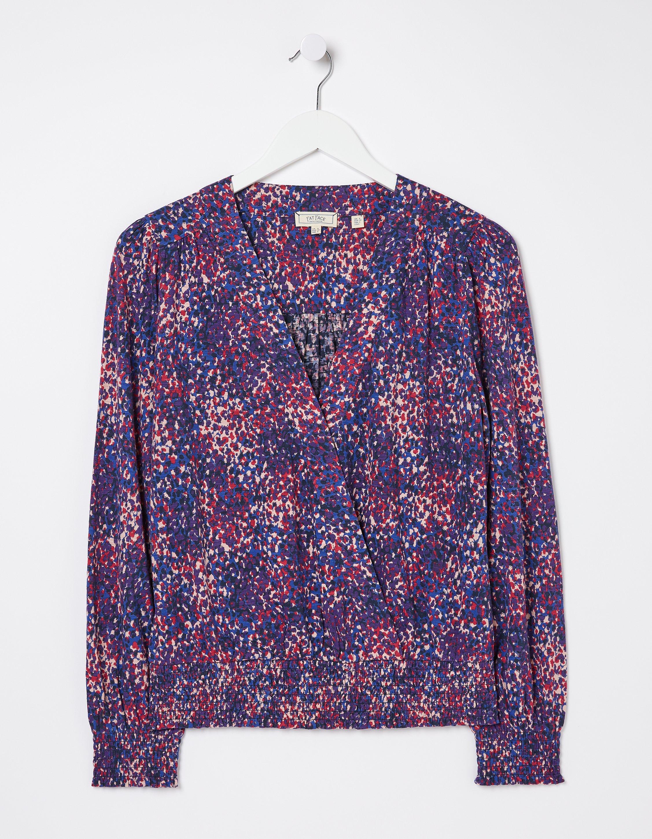 Remi Layered Spot Wrap Top